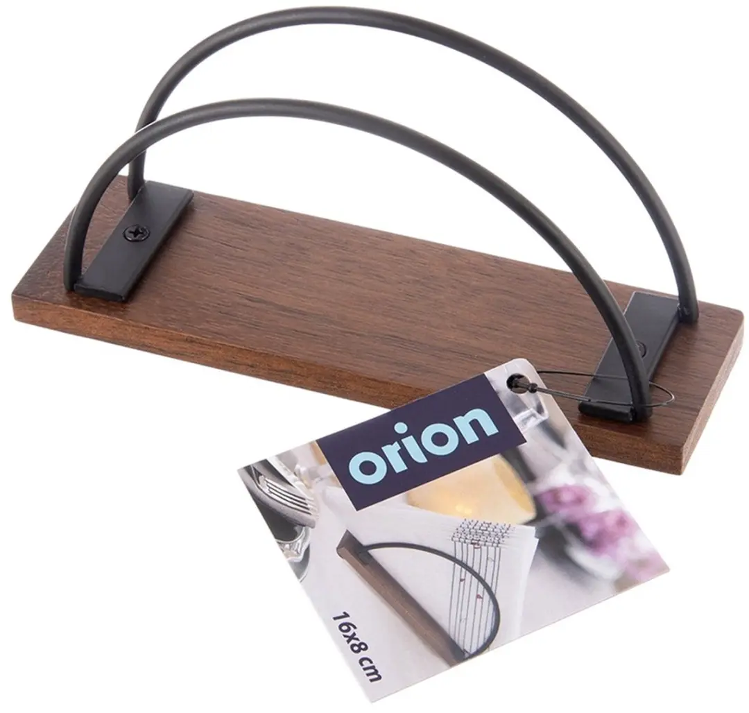 Orion Radka Serie Houten Metalen Serwetdrager 16x5x8cm - Zwart