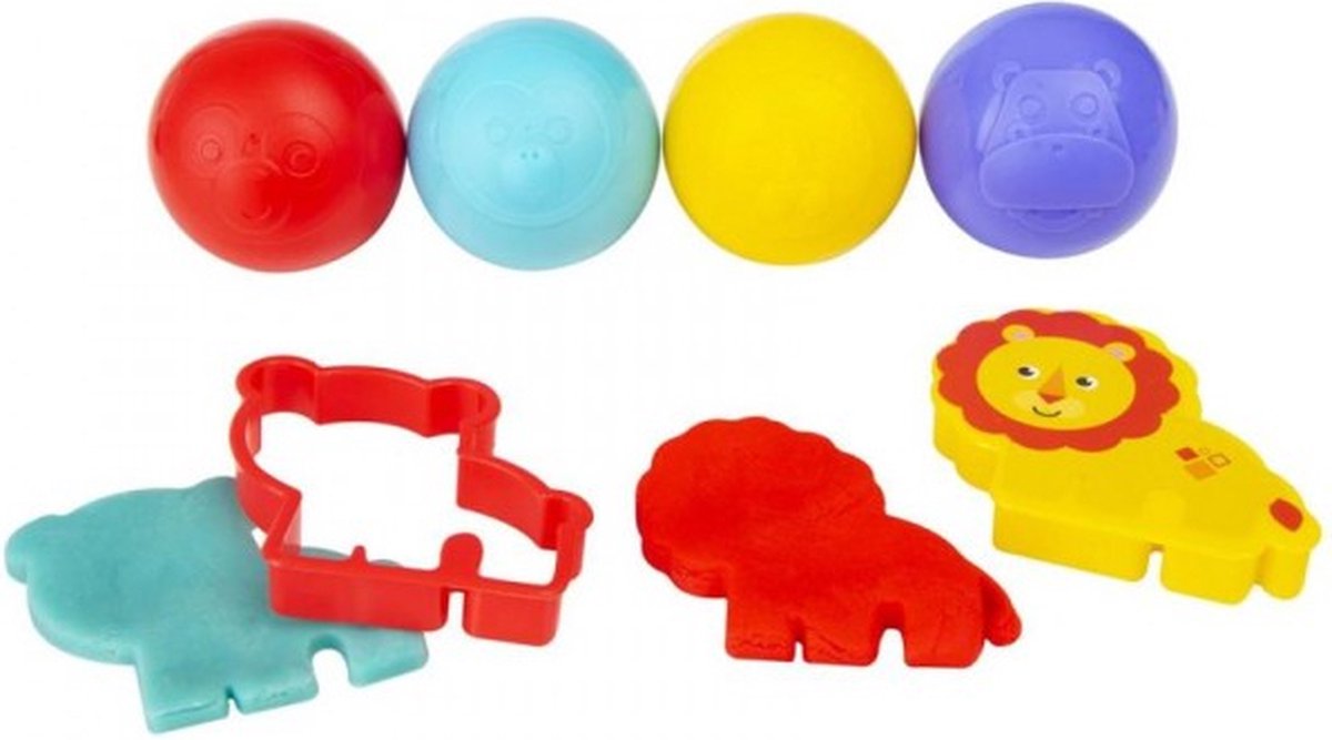 Fisher-Price Dough 4 Ballen In Koker Met Vormen.