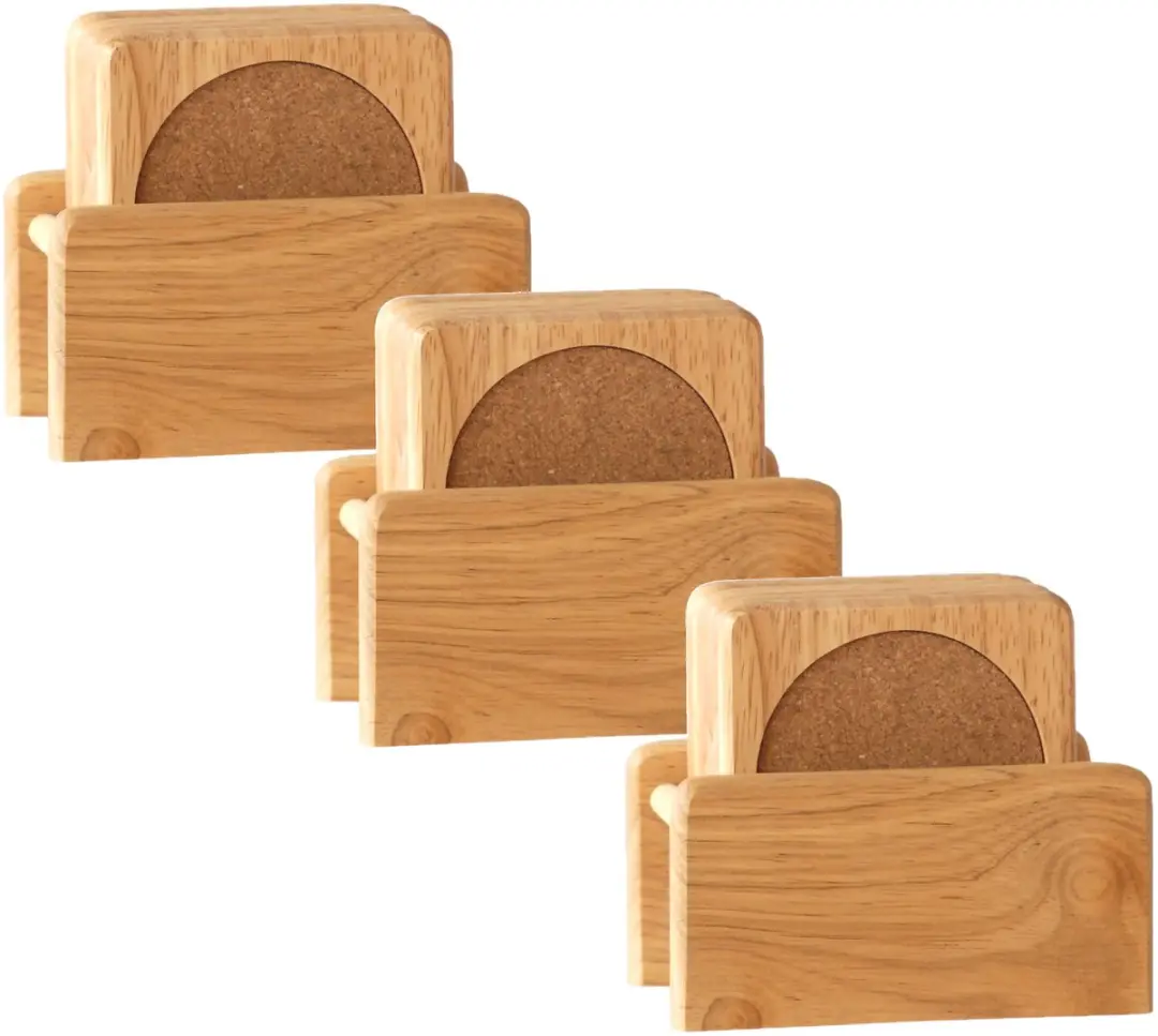 Cosy&Trendy Glazenonderzetters Houten Set 18 Stuks