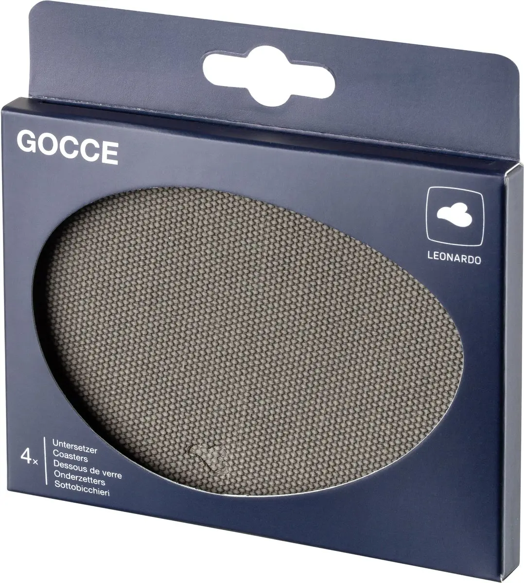 Leonardo GOCCE Onderzetters Grijs - Set van 4