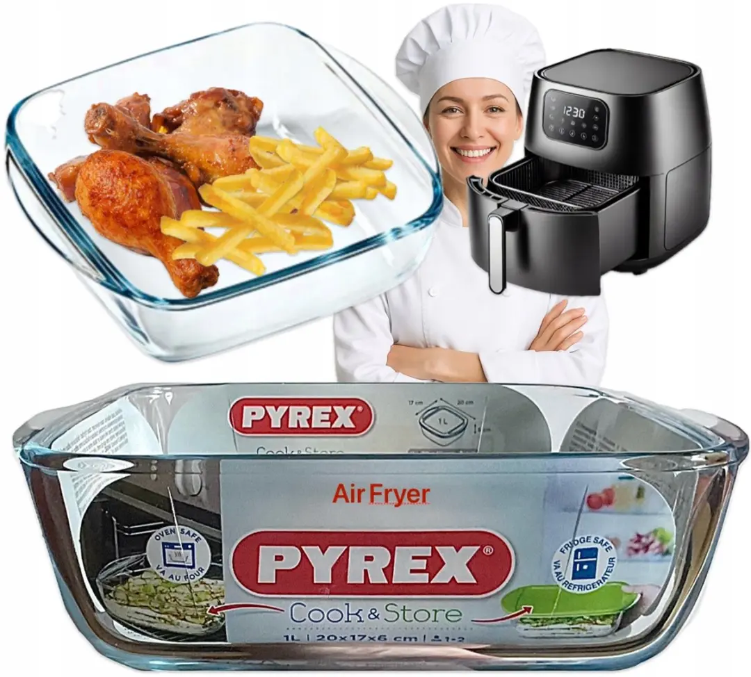 PYREX Glazen Airfryer Bakvorm 1L - Transparant - afbeelding 4 van 6