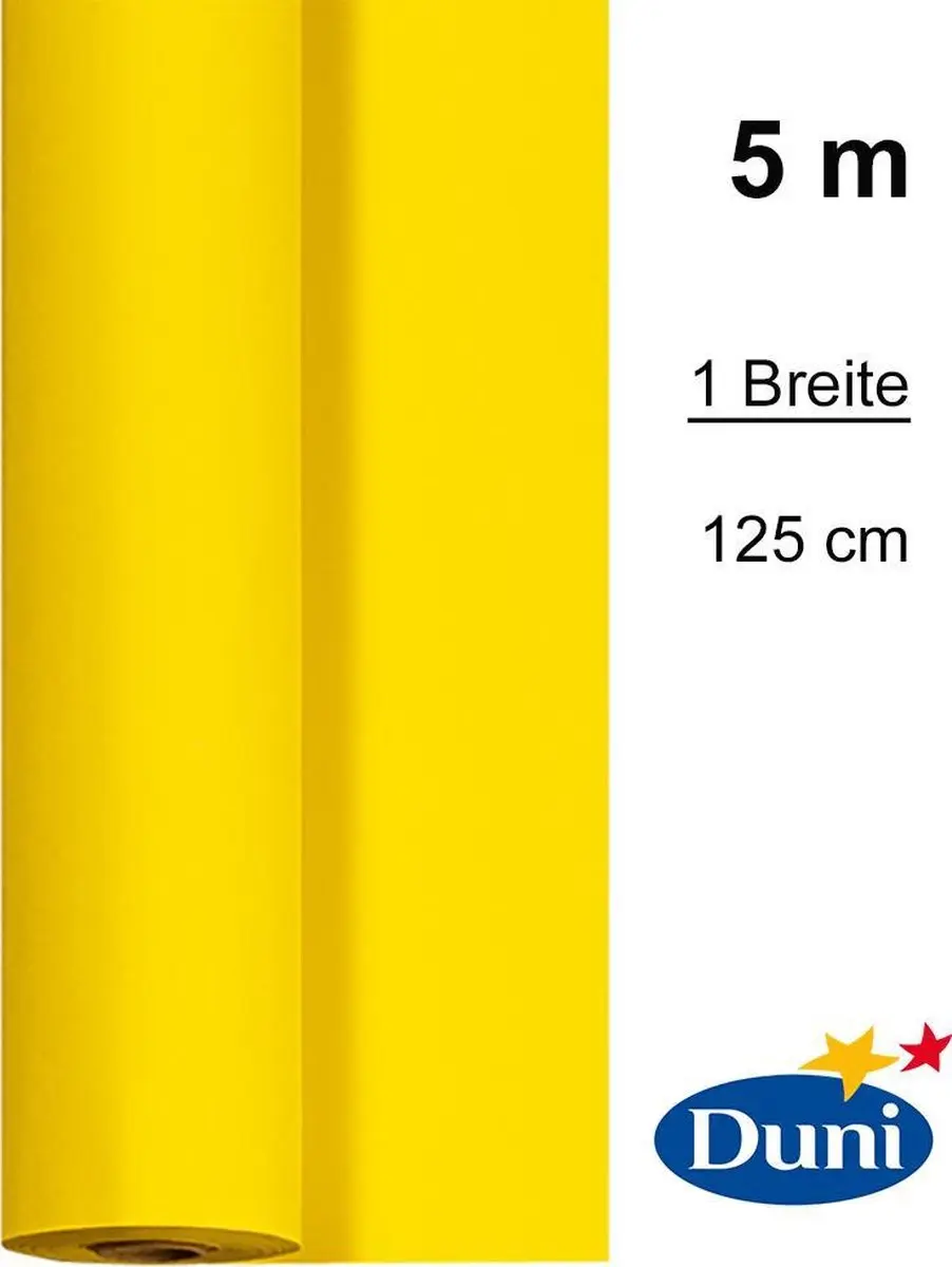 Duni Papieren Tafelkleed Geel 1.25m x 5m