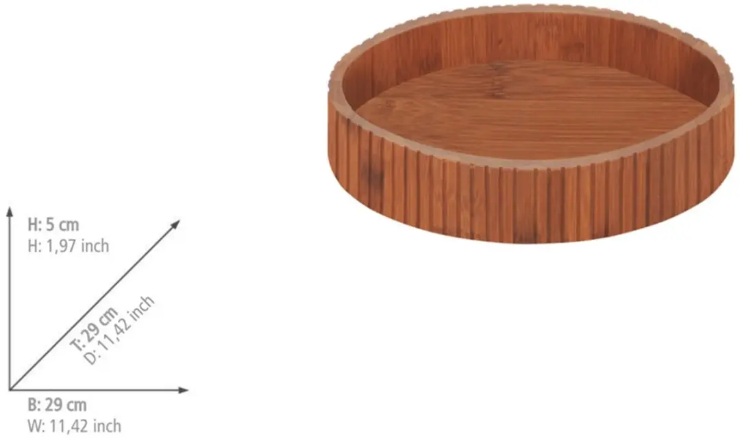 Wenko Bamboe draaiplateau met rand - Ø29 cm