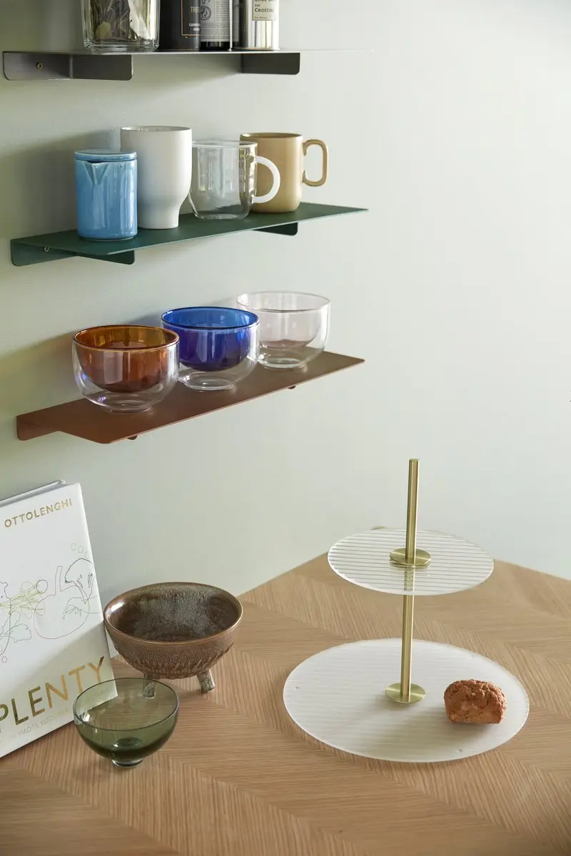 Hübsch Ripple Etagère Glas & Koper