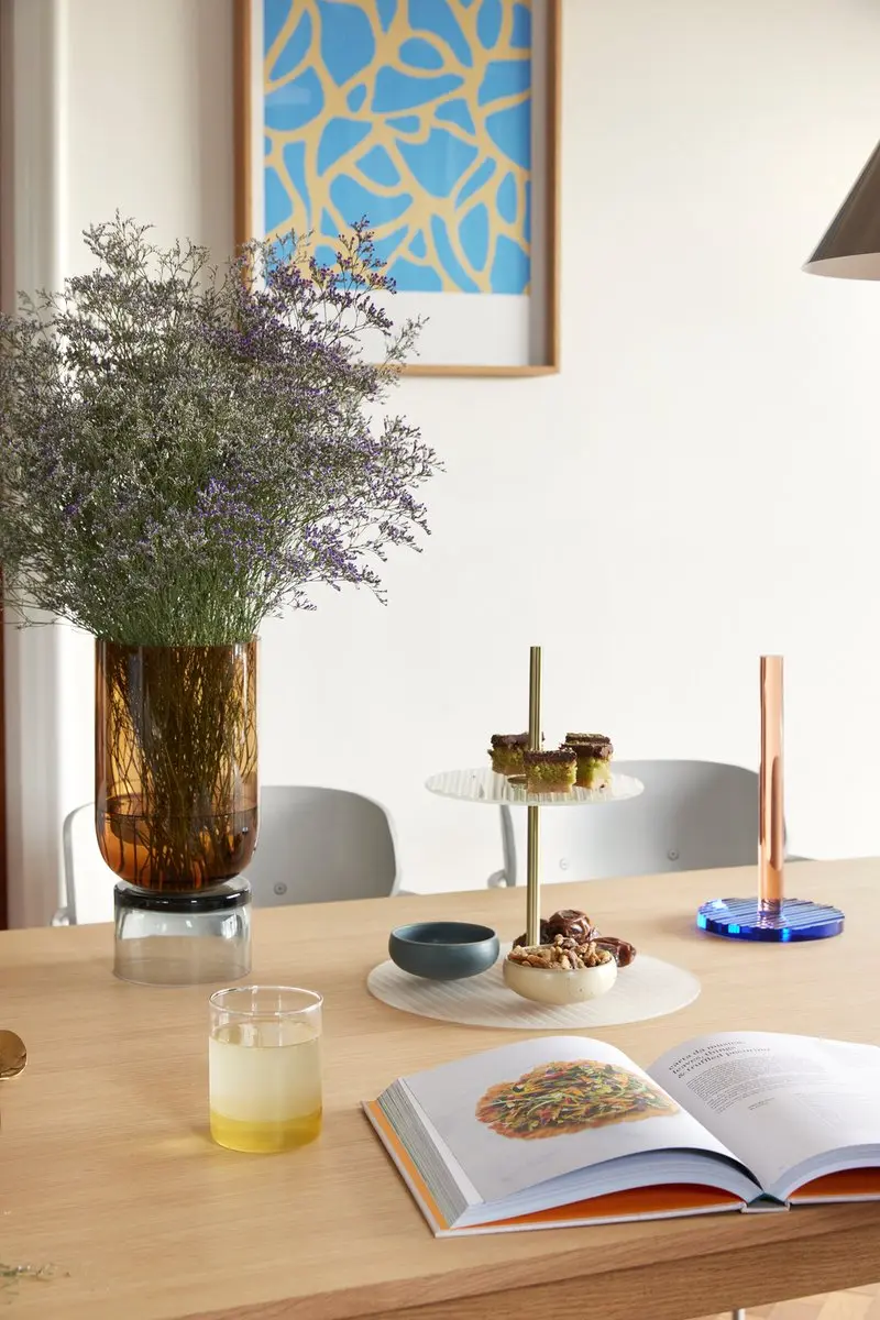 Hübsch Ripple Etagère Glas & Koper - afbeelding 6 van 6