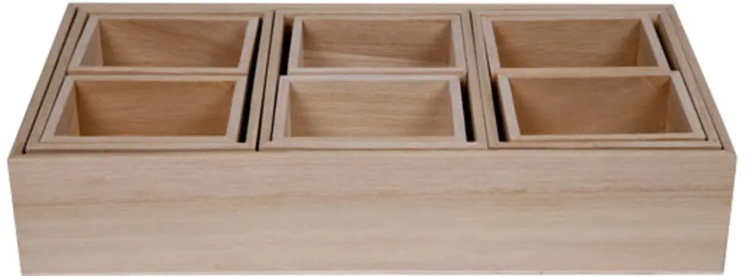 Cosy & Trendy Sorteerbakjes Set10 Pln Hout 30x15xh6cm