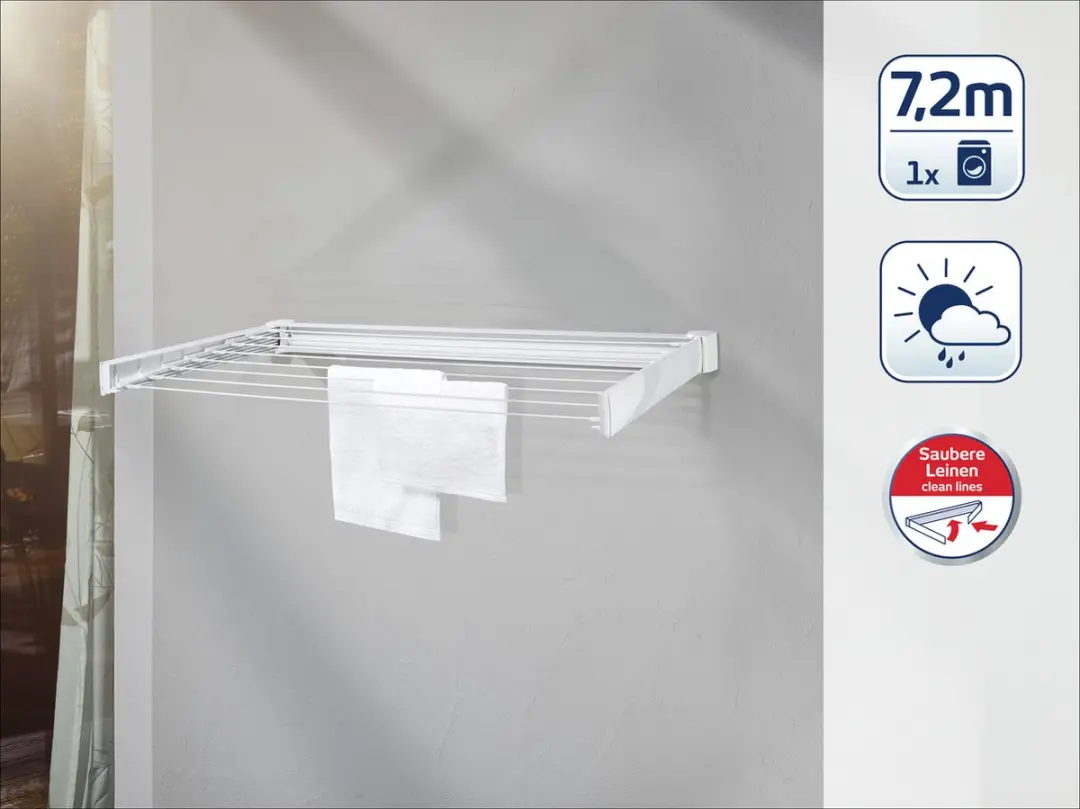 Leifheit Telegant 72 Protect Wanddroogrek 7,2m - Wit