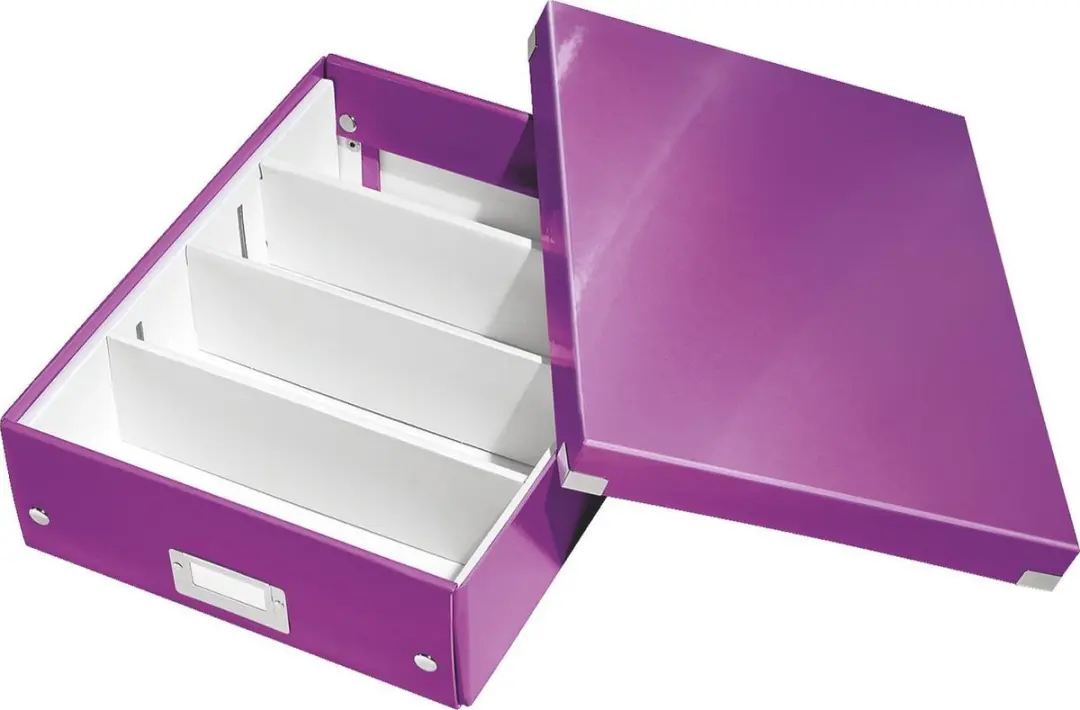 Leitz Wow Click & Store Opbergdoos 15L - 3 Vakken - Paars