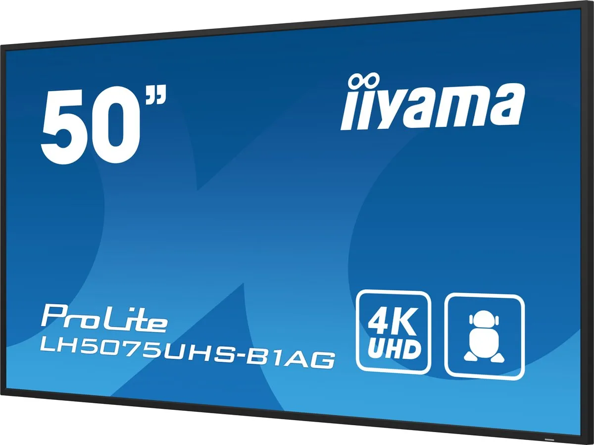 iiyama LH5075UHS-B1AG beeldkrant Digitale signage flatscreen 125,7 cm (49.5") LCD Wifi 500 cd/m² 4K Ultra HD Zwart Type processor Android 11 24/7