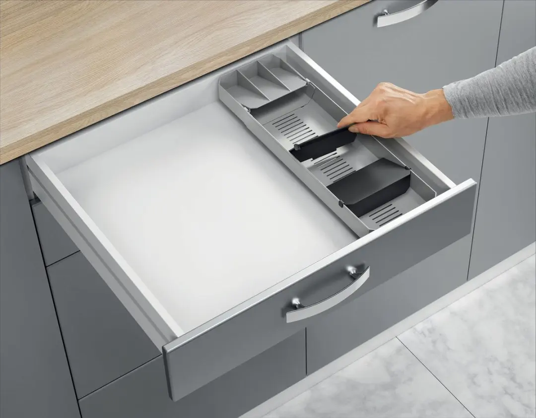 Metaltex UniFit Verstelbare Bestekbak 90 Stuks - Grijs