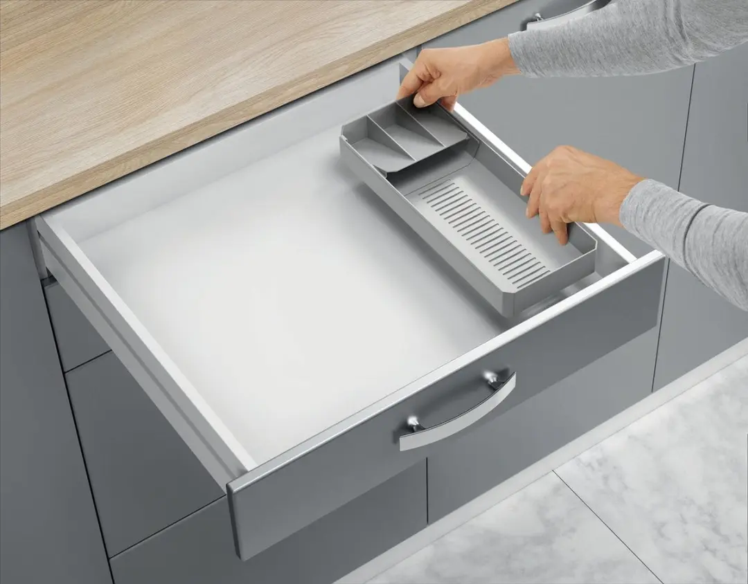 Metaltex UniFit Verstelbare Bestekbak 90 Stuks - Grijs