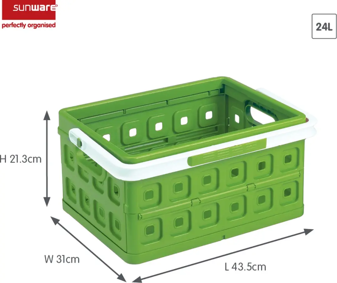 Sunware Square Vouwkrat 24L - 43,5x31x21,3cm Groen