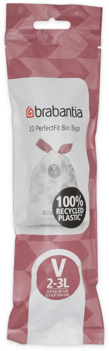 Brabantia PerfectFit Vuilniszakken 3L Code V - 200 Stuks