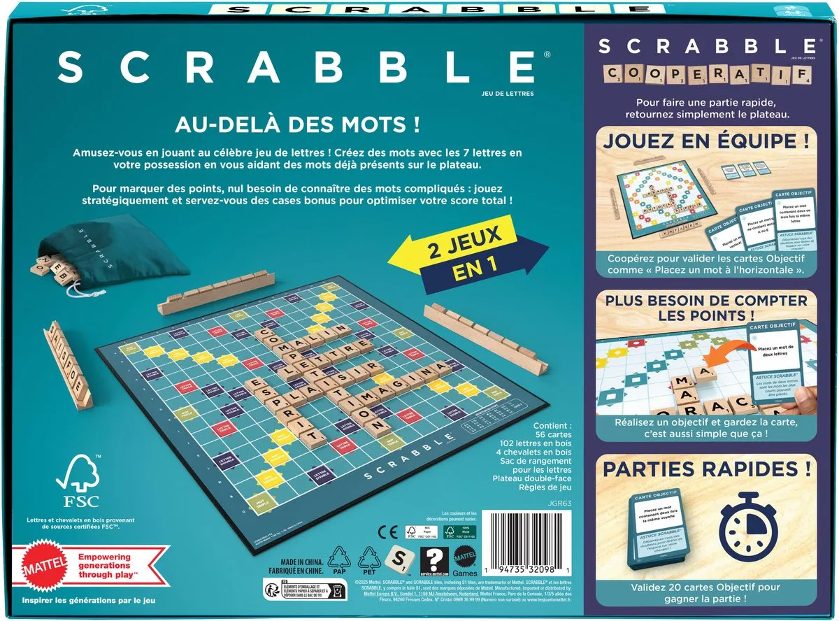 Mattel Games Scrabble Franse Editie JGR63