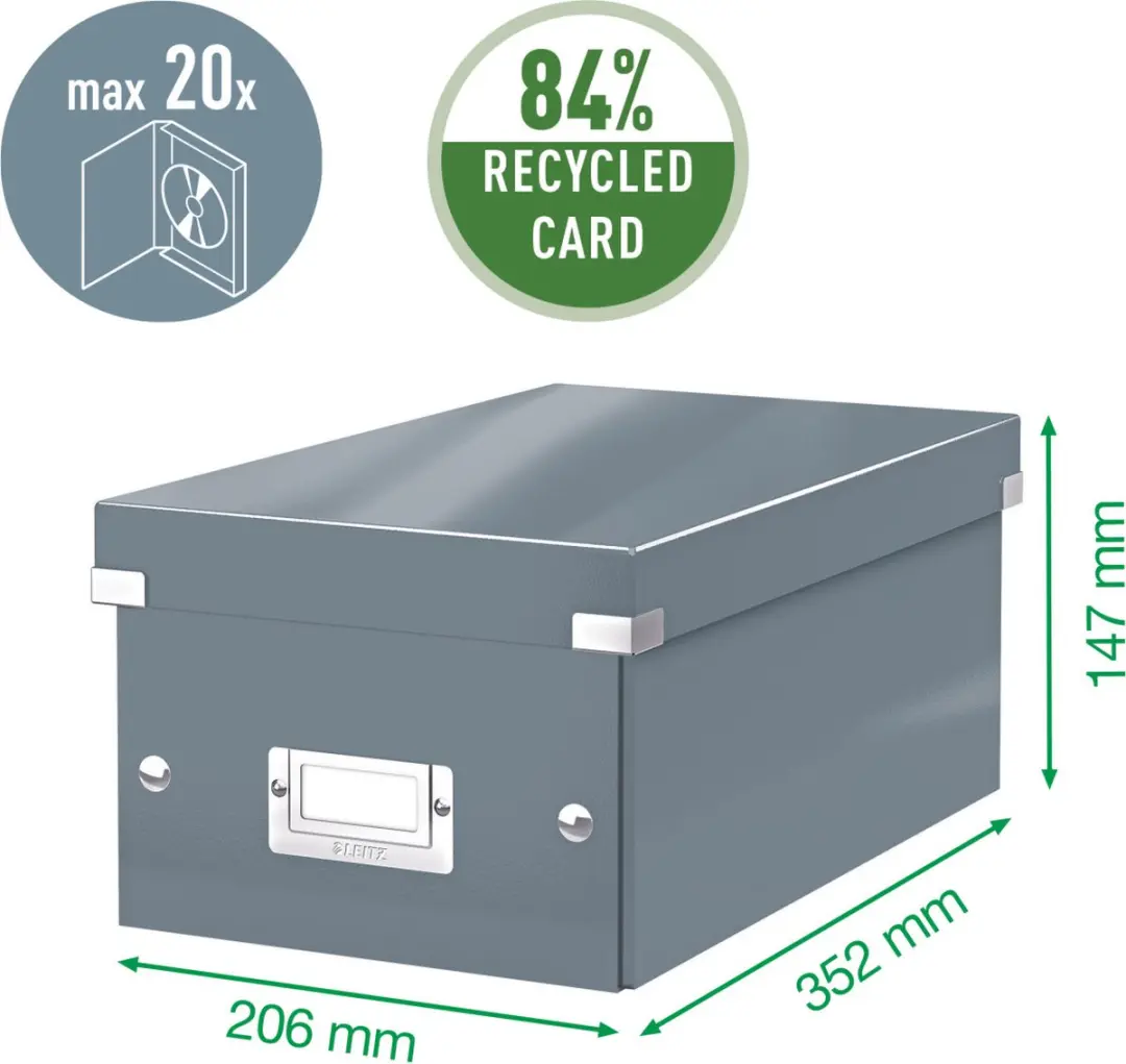 Leitz WOW Click & Store Opbergdoos Paars - 21x15x35cm