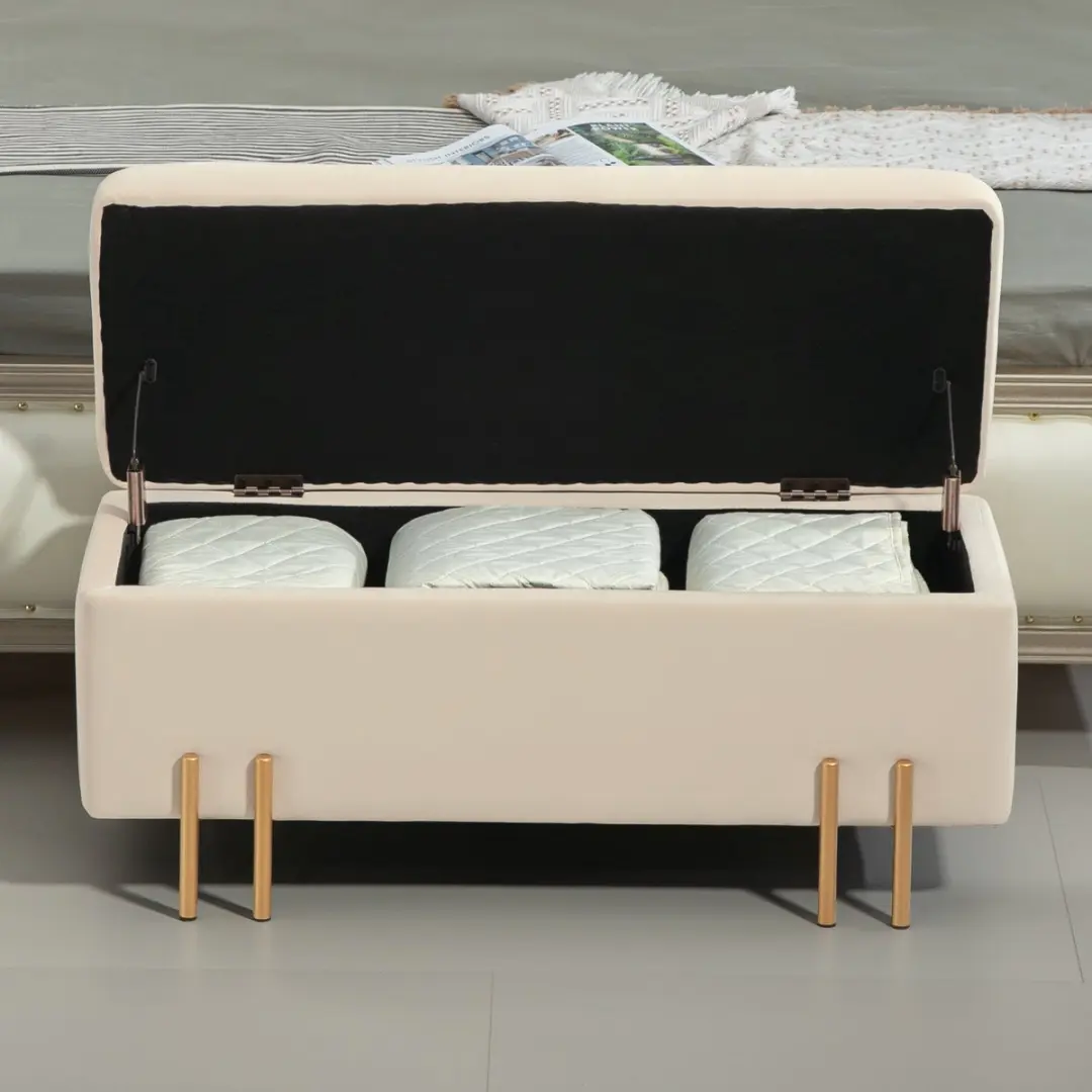 Homcom Sitzbank met Stauraum - 100x40x42cm - Beige