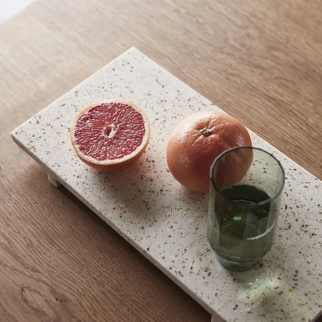 Hübsch Terrazzo Decoratief Bord - Wit