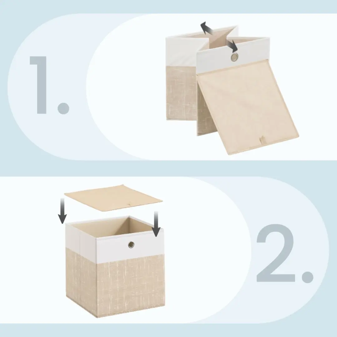Songmics Opbergbox RFB430LF02 - 6 Stuks - 27L Wit-Beige