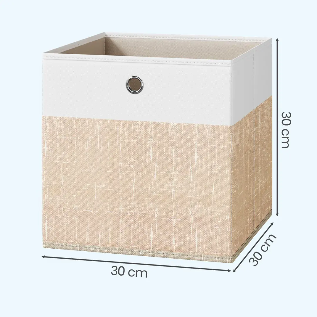 Songmics Opbergbox RFB430LF02 - 6 Stuks - 27L Wit-Beige - afbeelding 6 van 6