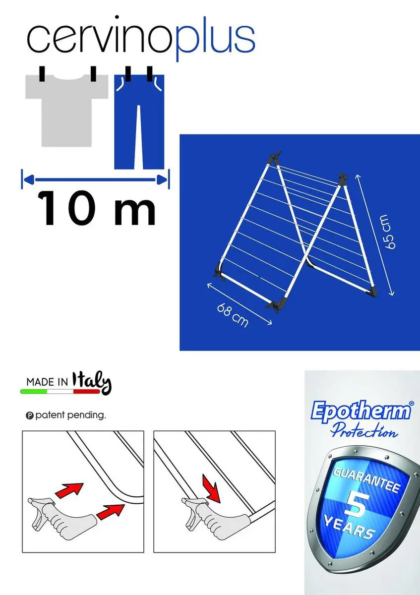 Tomado Cervino Plus Droogrek 10m - Zilvergrijs