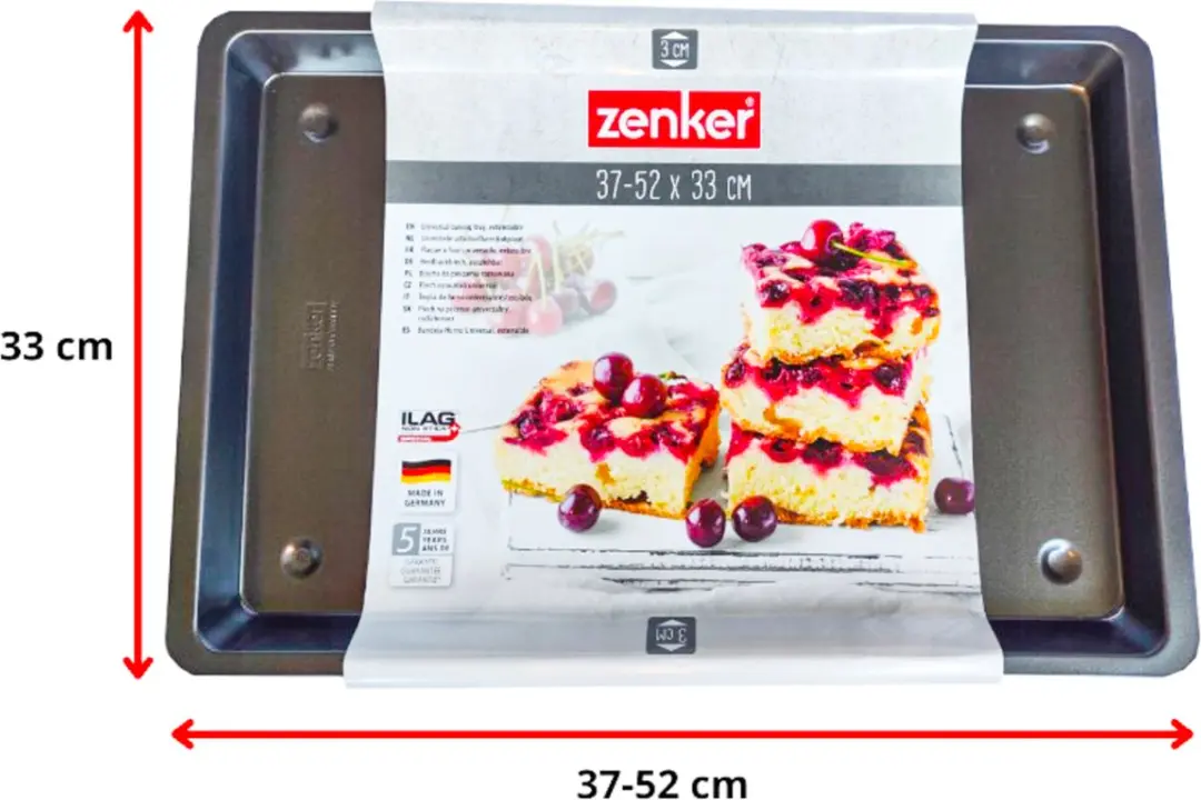 Zenker Uitschuifbare Bakplaat 4081 - 33x37-52cm Zwart