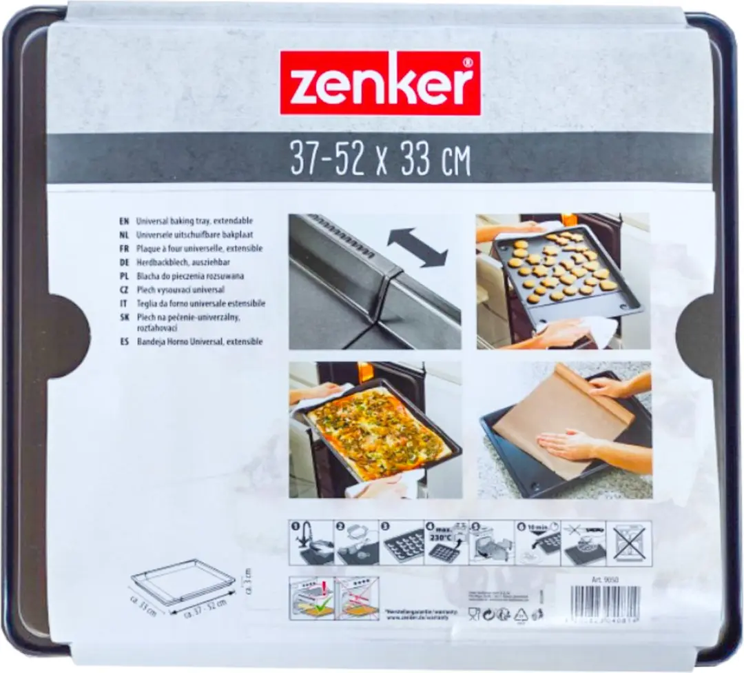Zenker Uitschuifbare Bakplaat 4081 - 33x37-52cm Zwart