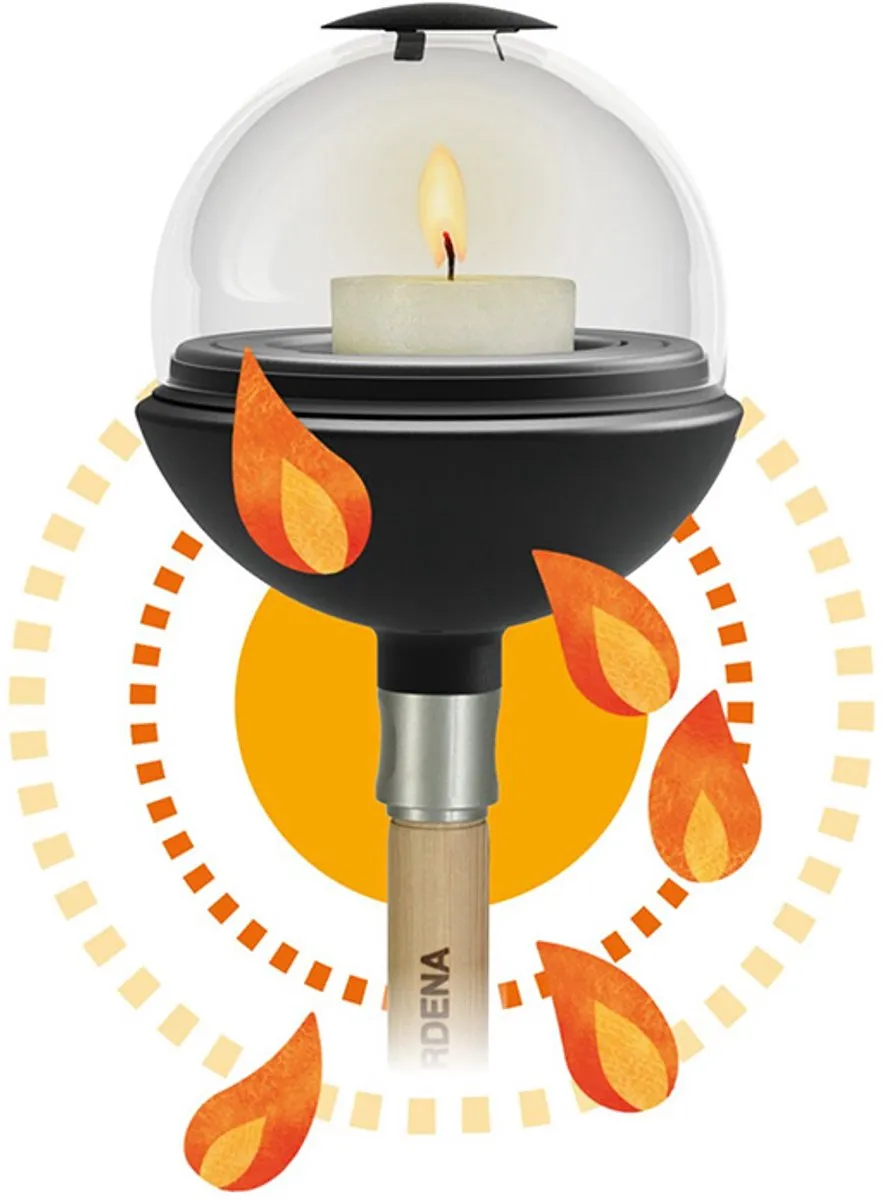 Gardena ClickUp! Windlicht 23cm - Zwart