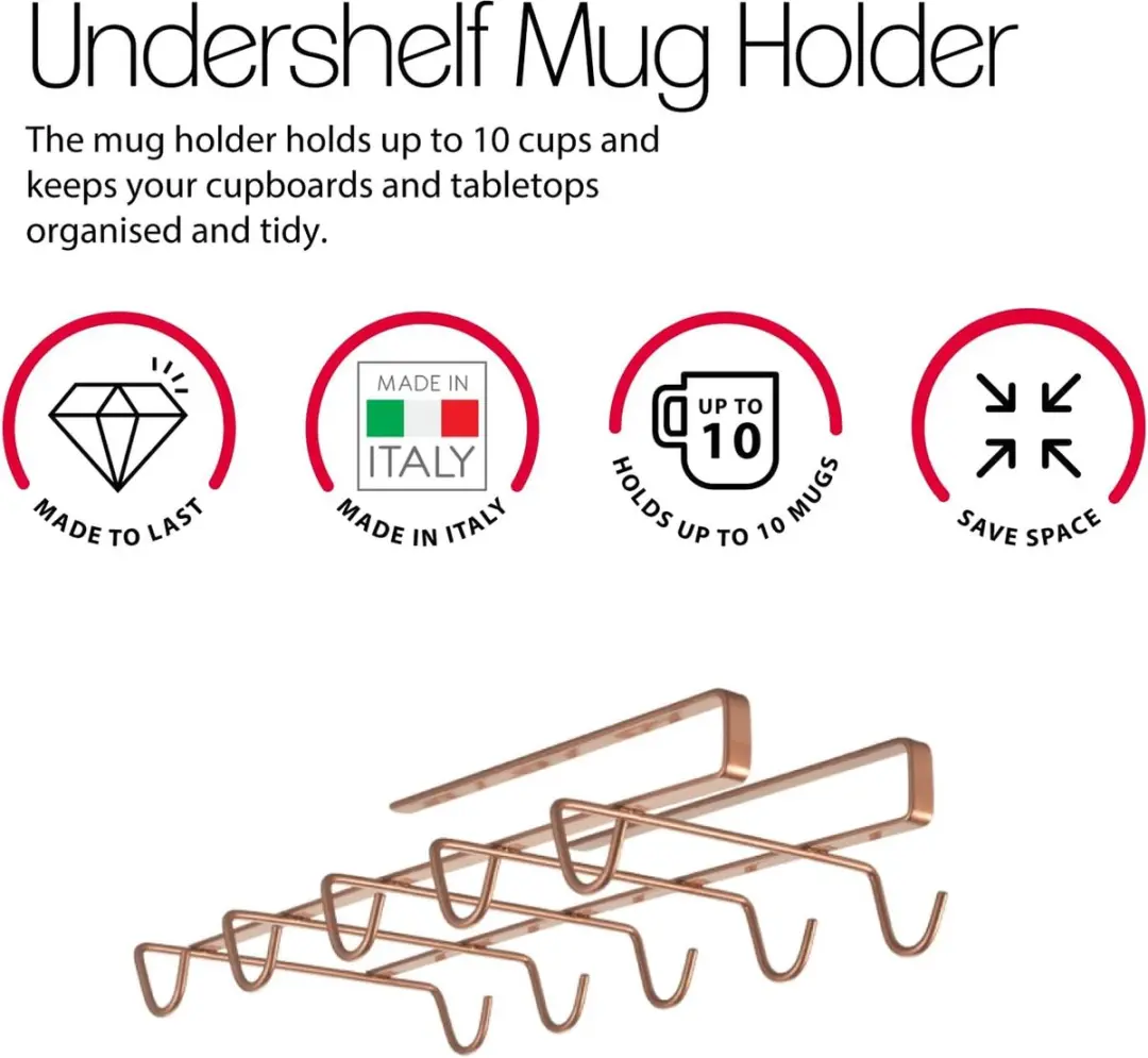 Metaltex MyMug Bekerhouder - 14x28cm - Rose Gold