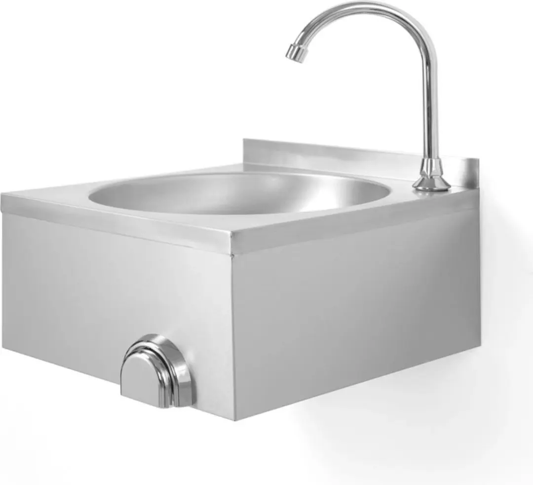 HENDI 810316 Wasbak met kniebediening - 40x40cm - RVS