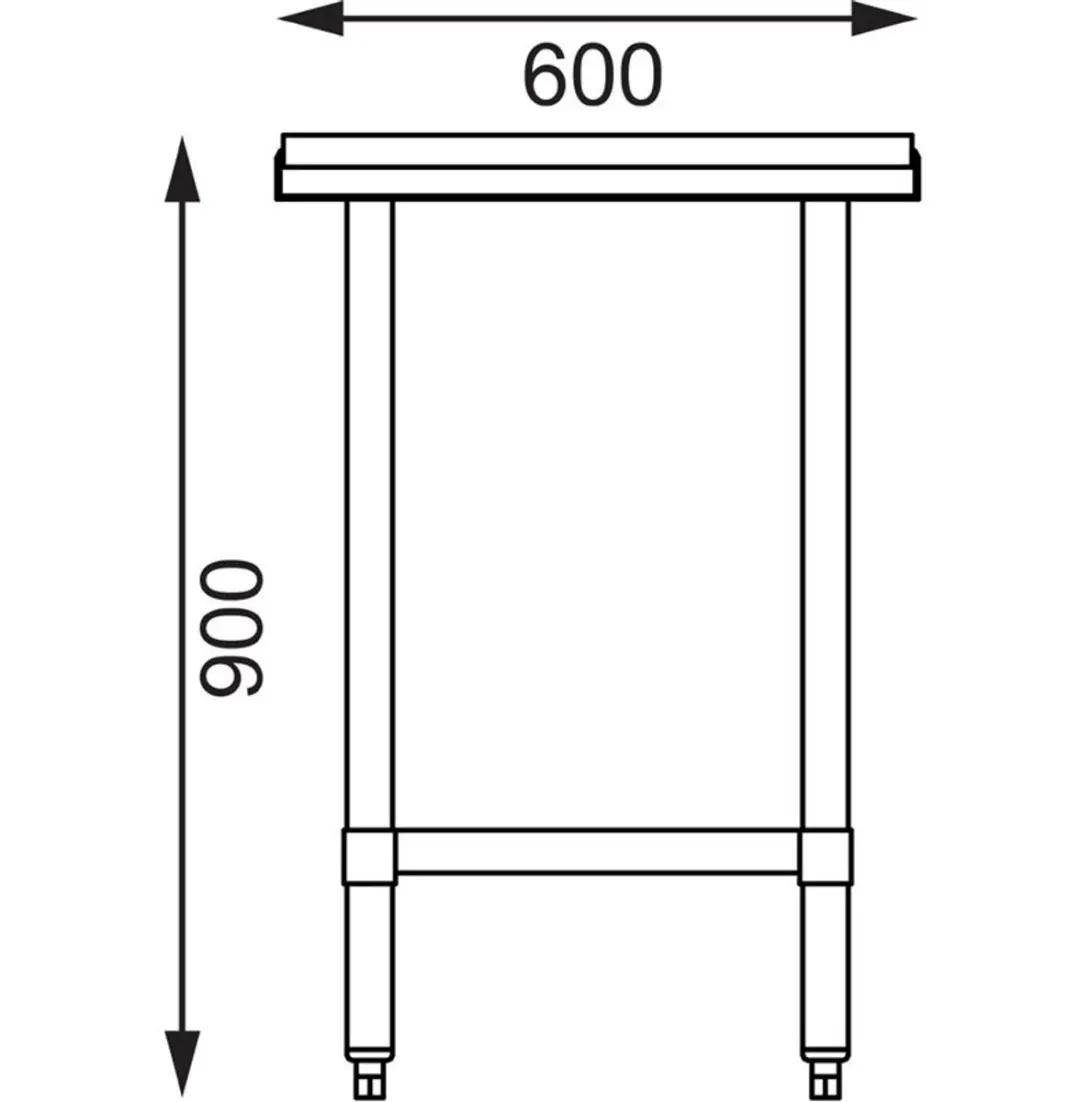 Vogue CB911 RVS Snijtafel - 90cm - HDPE Snijplank - Wit