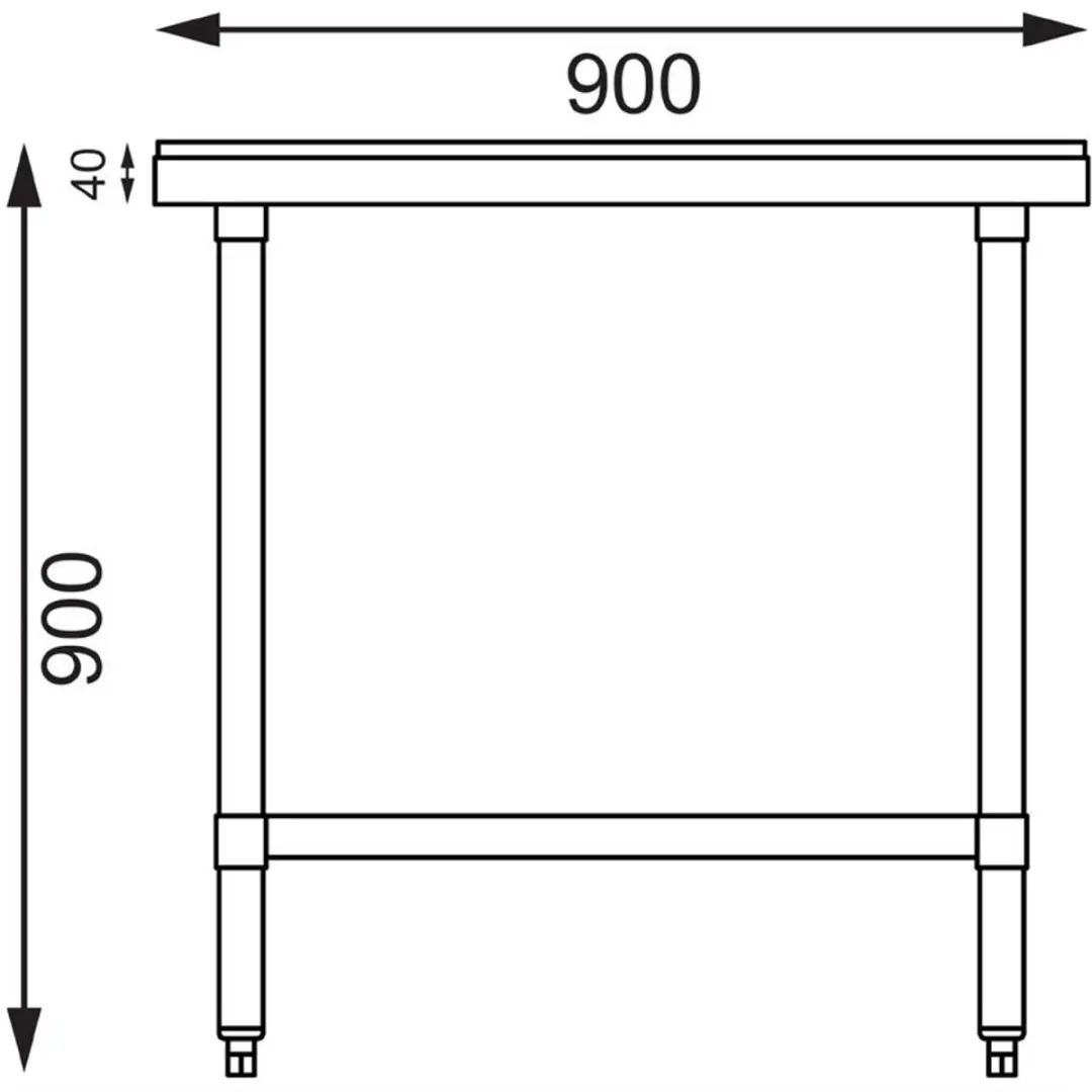 Vogue CB911 RVS Snijtafel - 90cm - HDPE Snijplank - Wit - afbeelding 6 van 6