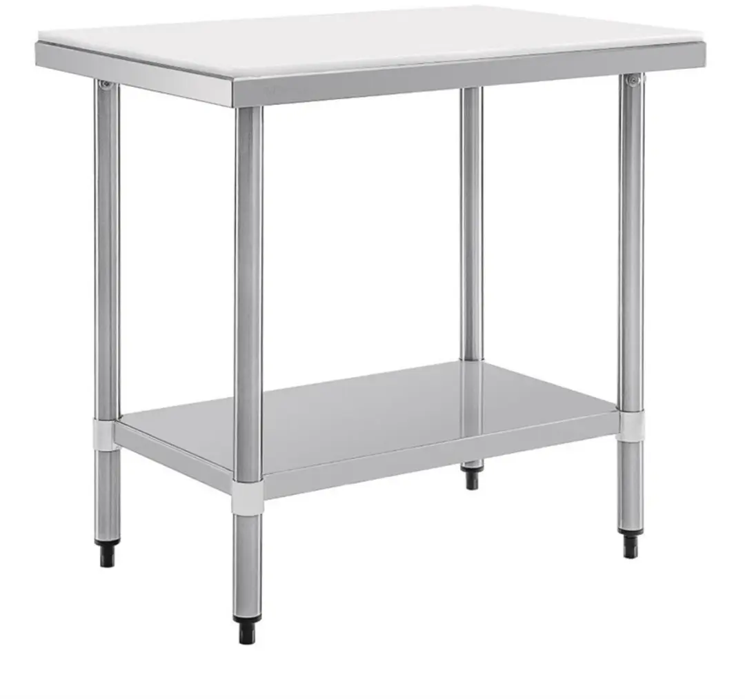 Vogue CB911 RVS Snijtafel - 90cm - HDPE Snijplank - Wit
