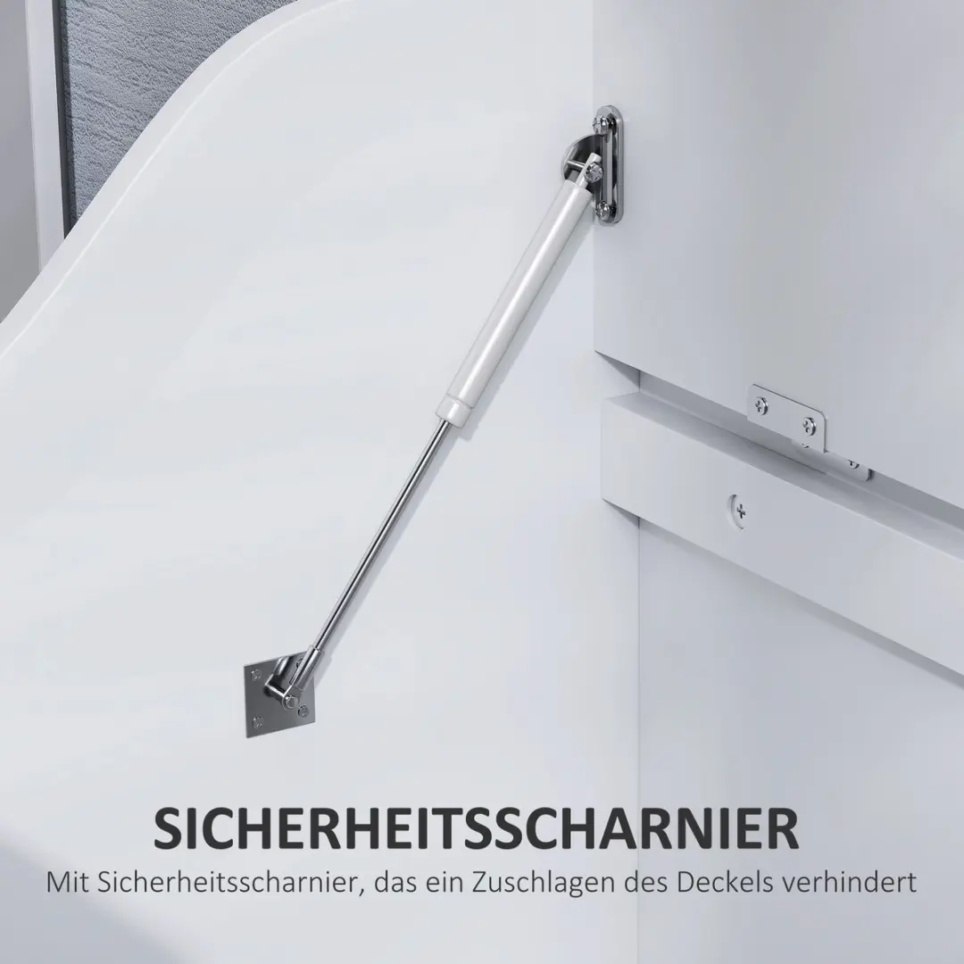 Homcom MDF Opbergtruhe 91L - 60x38x56cm - Wit