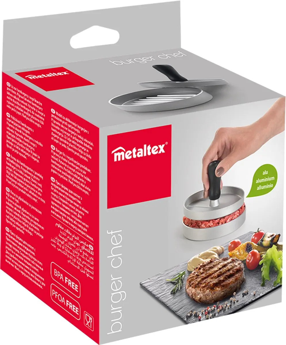 Metaltex Hamburgerpers BBQ Staal 11,5 cm