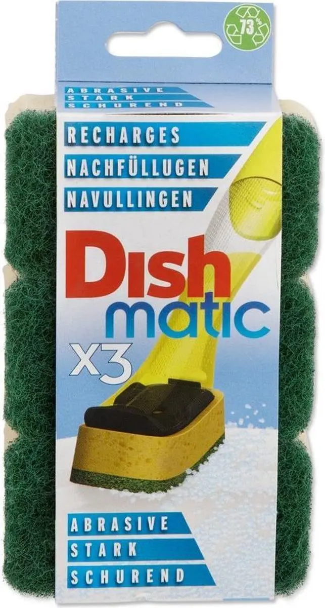 Dishmatic Schuursponsjes Navulling Groen - 3 Stuks
