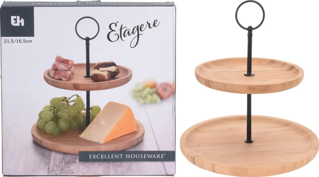 Excellent Houseware Bamboe Etagere 2-laags