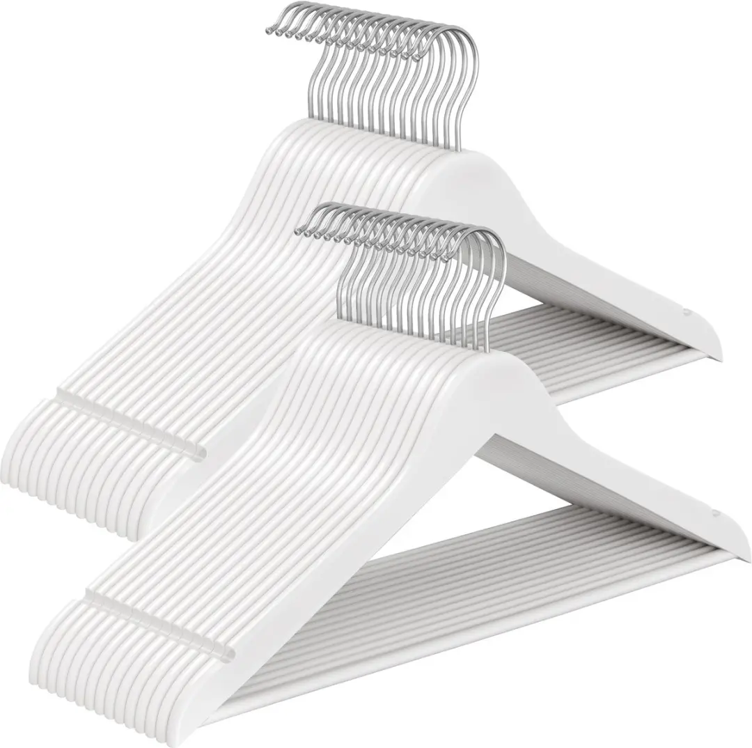 Songmics Houten Kledinghangers 30 Stuks - Wit