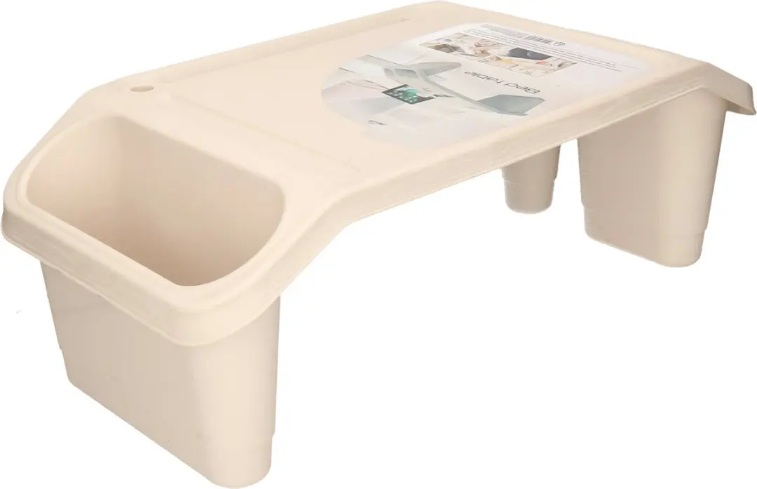 Excellent Houseware Bedtafel Kunststof Beige 60x30cm
