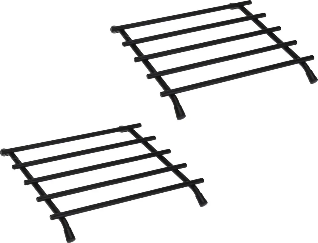 Excellent Houseware Pannenonderzetter 20x20cm - 2 Stuks - Zwart