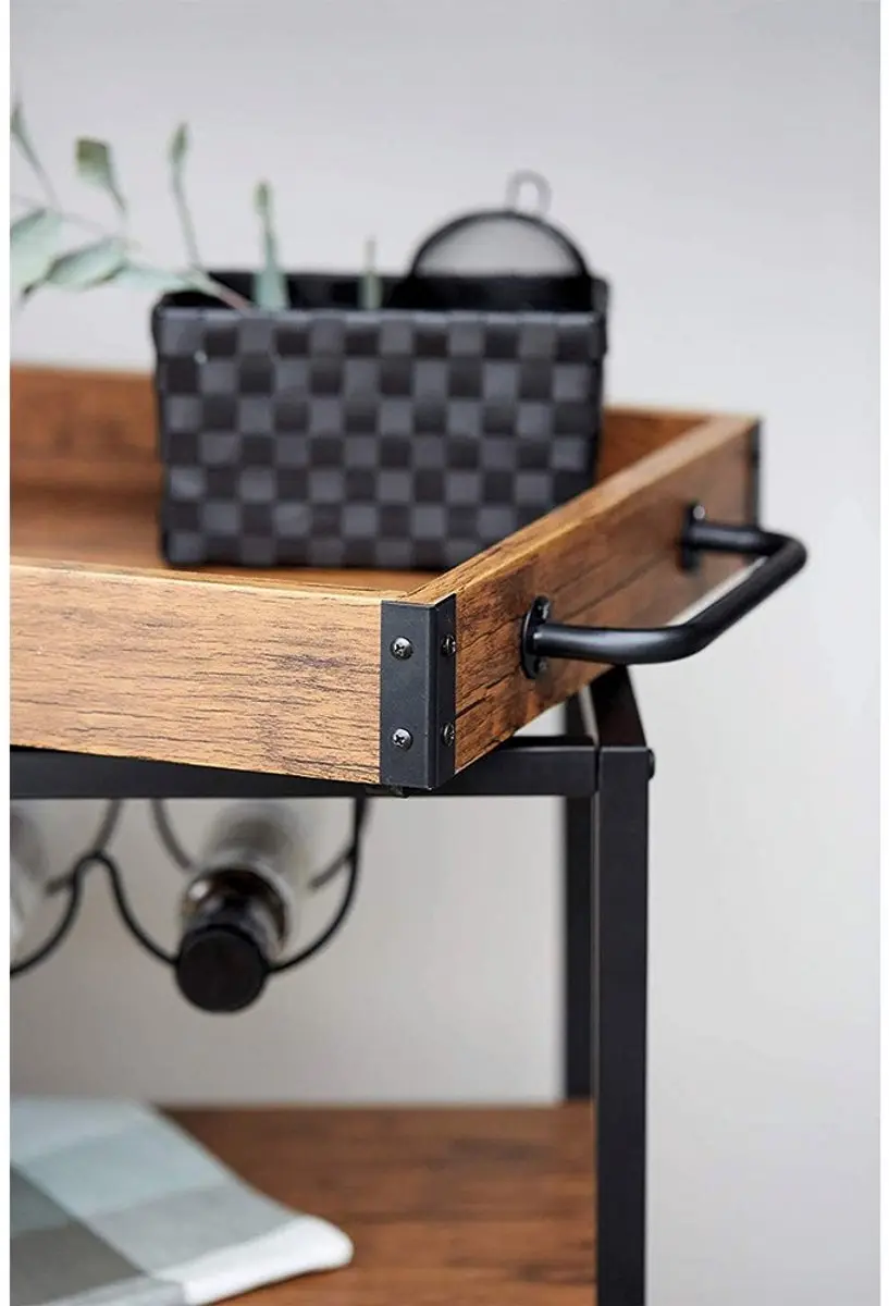 Wenko Trolley Rustico - Hout/Zwart