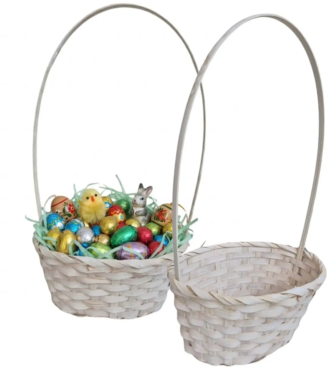 Kaemingk Rieten Mandje Geel 20x38cm