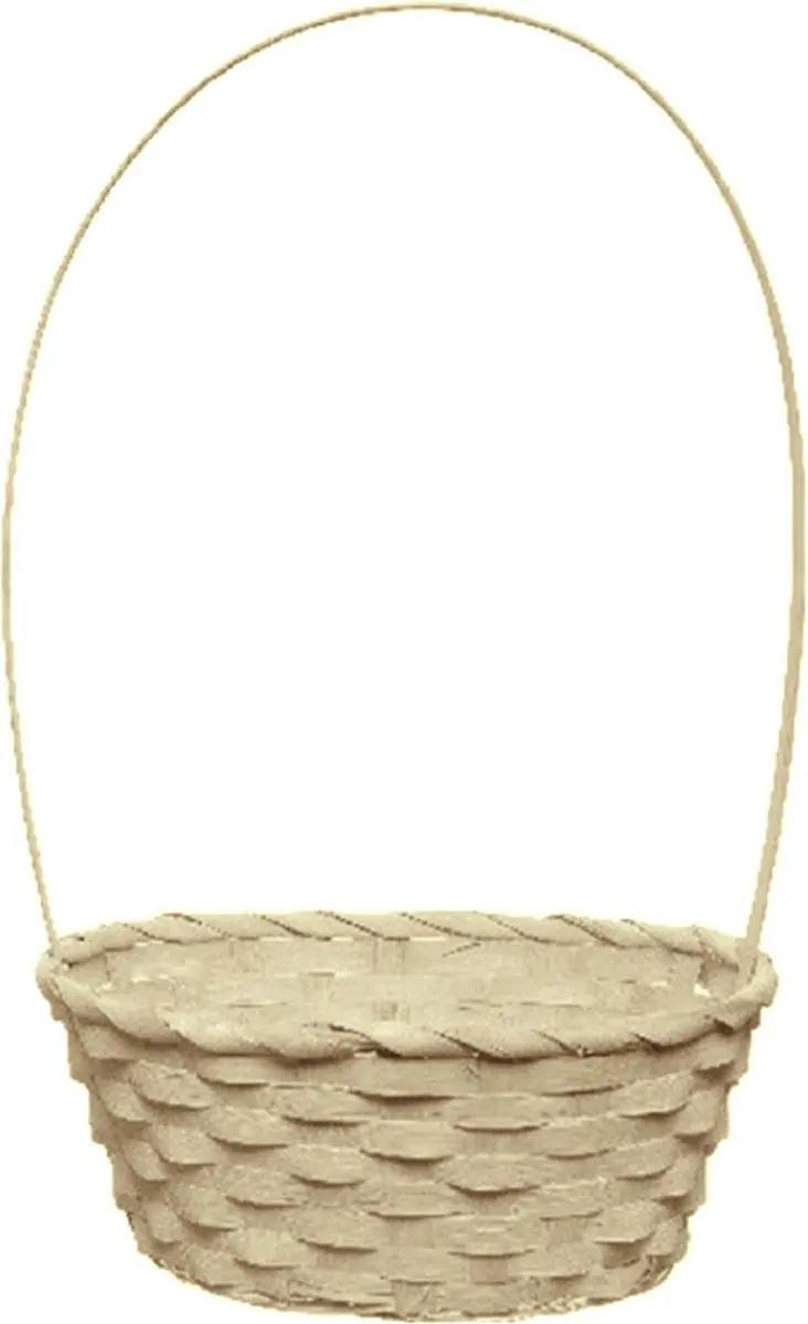 Kaemingk Rieten Mandje Geel 20x38cm - 2 Stuks
