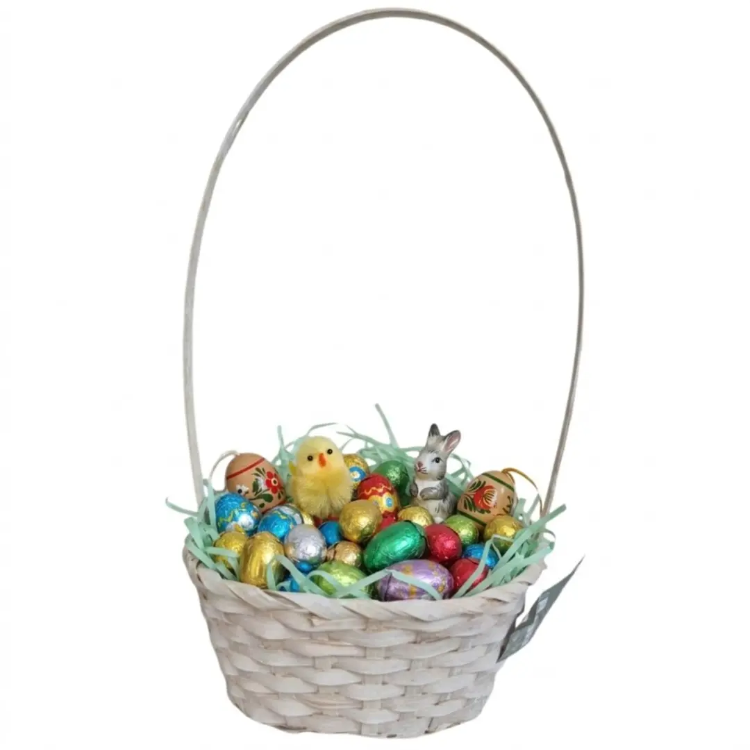 Kaemingk Rieten Mandje Geel 20x38cm - 2 Stuks
