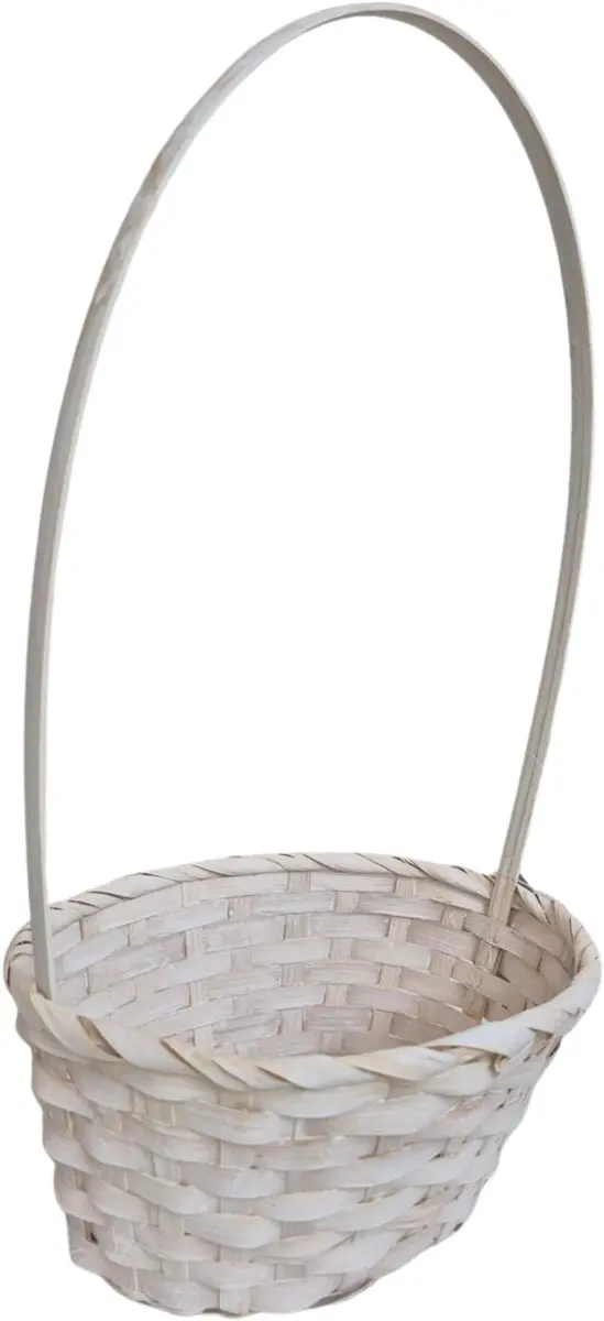 Kaemingk Rieten Mandje Geel 20x38cm - 2 Stuks