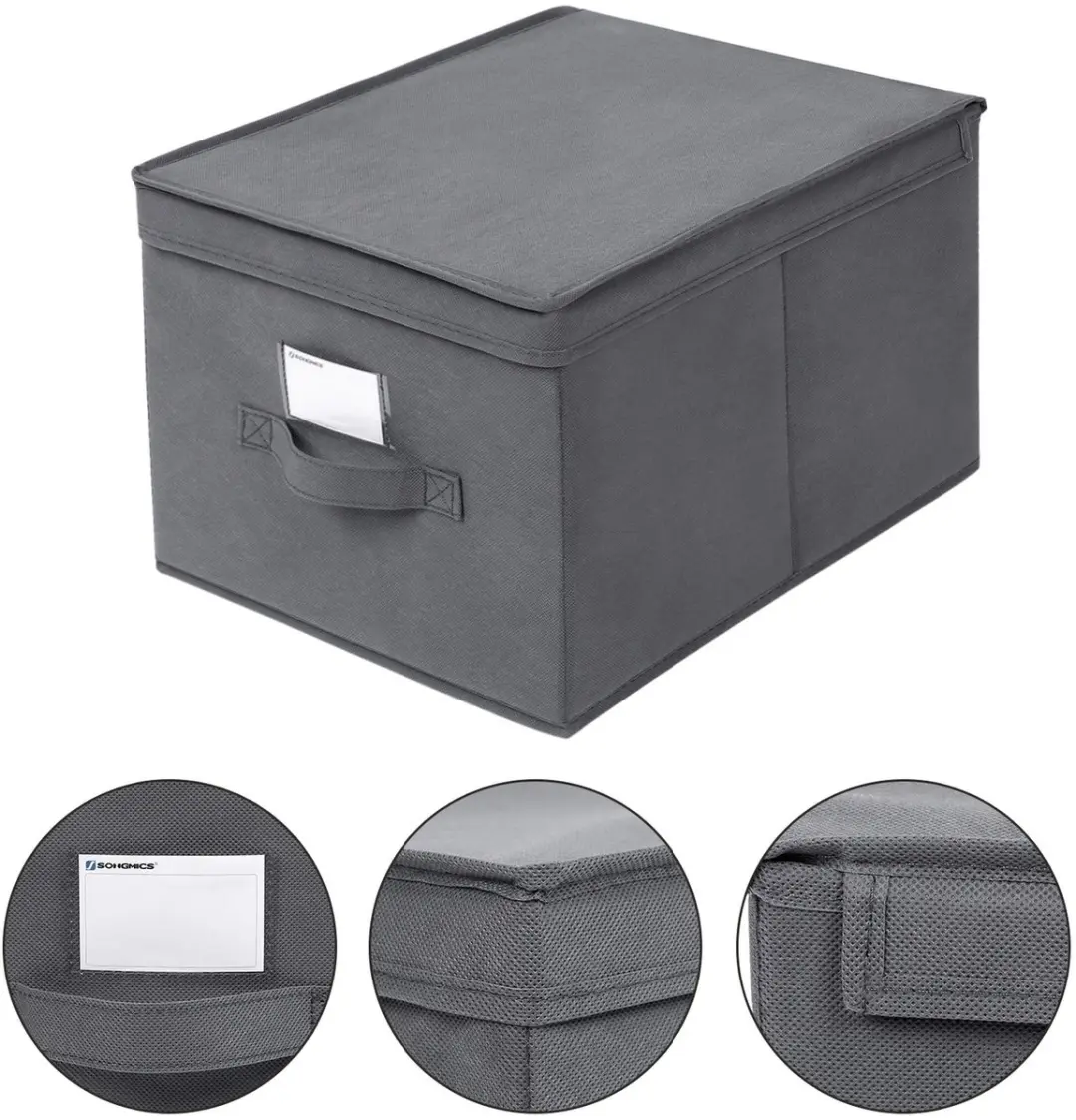 Songmics Opbergbox Set 3 Stuks 50L - Beige/Koffiebruin