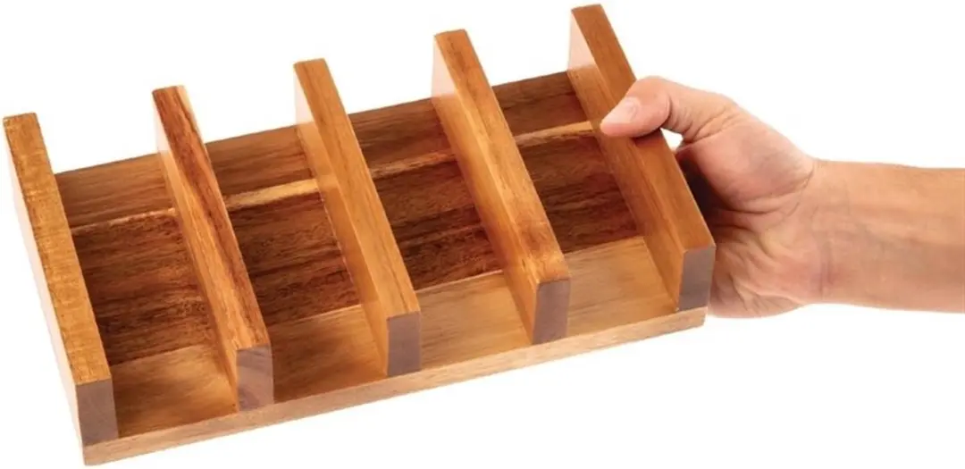 Olympia TacoHouder Acaciahout 15x12x4cm - Zwart