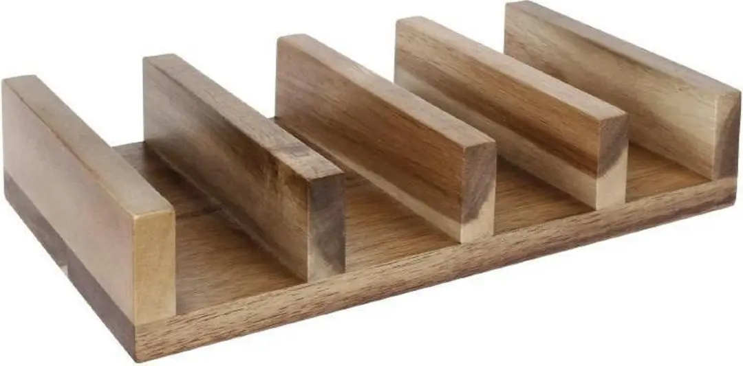 Olympia TacoHouder Acaciahout 15x12x4cm - Zwart