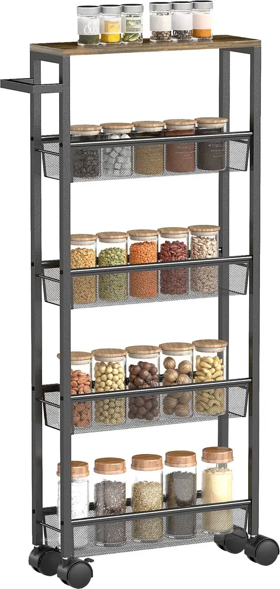 Homcom Kitchen Cart Metaal 801-428V00BK