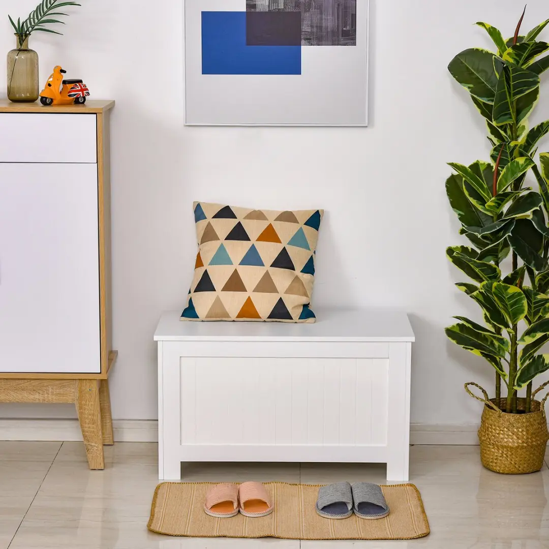 Homcom Truhe MDF 81x40x46cm - 103L - Wit
