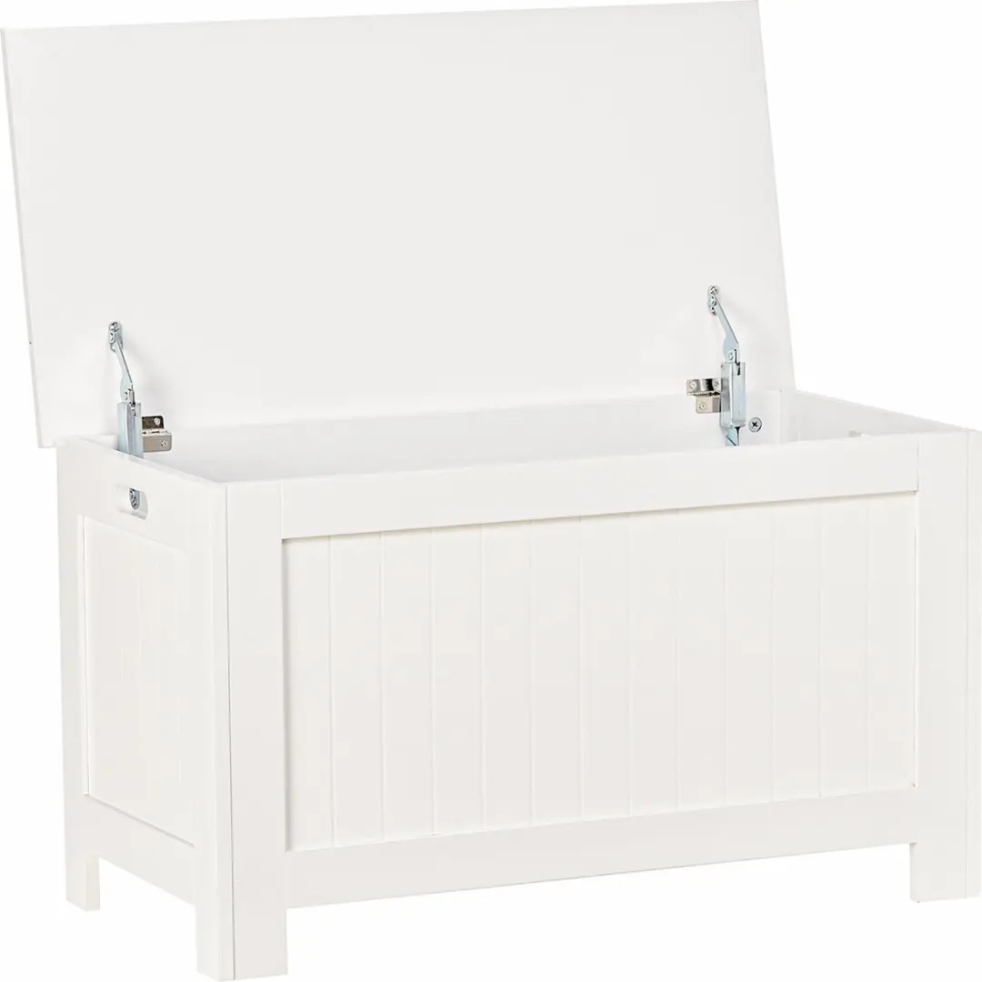 HOMCOM-Truhe-MDF-81L x 40B x 46H cm-Weiß